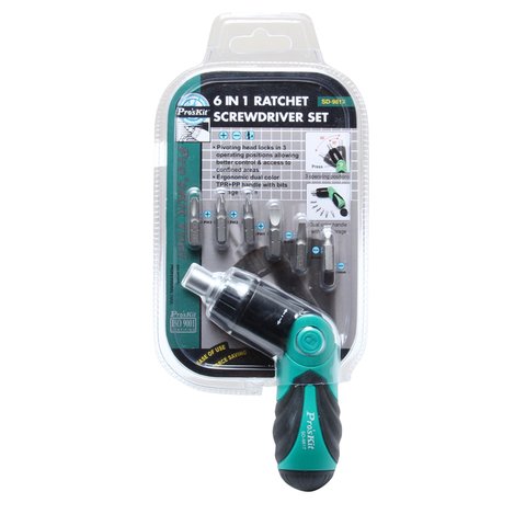 Викрутка-тріскачка з набором біт Pro'sKit SD-9817 Прев'ю 1