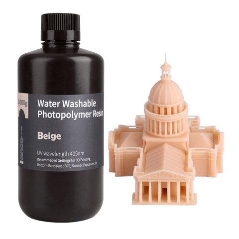 Фотополимерная смола для 3D-принтера ELEGOO Beige (водосмываемая), 1 кг Превью 2