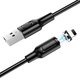 USB кабель Borofone BX41, USB тип-A, Lightning, 100 см, 2,4 А, чорний, магнітний, #6931474738462 Прев'ю 1