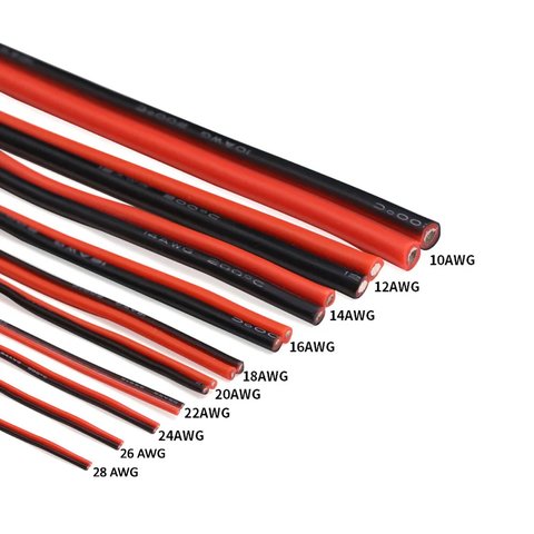 Wire In Silicone Insulation 2x18AWG, (0.75 mm², 1 m, red, black, UL3135) Preview 1