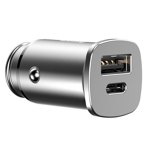 Cargador Baseus BS-C15C, USB puertos 4,5V 5A/5V 4,5A/9V 3A/12V 2,5A, (USB Tipo C entrada 5V 3A/9V 3A/12V 2,5A/15V 2A), plateado, 30 W, 24 V, 12 V, #CCALL-AS0S Vista previa  2