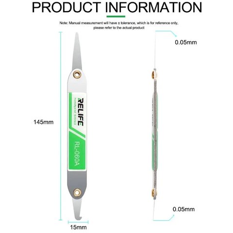 Herramienta para levantar pantalla, cristal táctil RELIFE  RL-060A, espátula metálica Vista previa  7