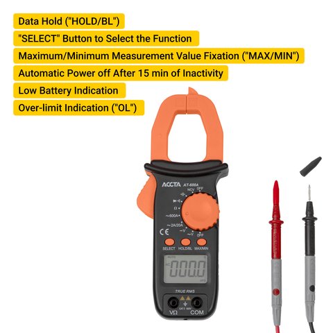 Токоизмерительные клещи Accta AT-600A Превью 2