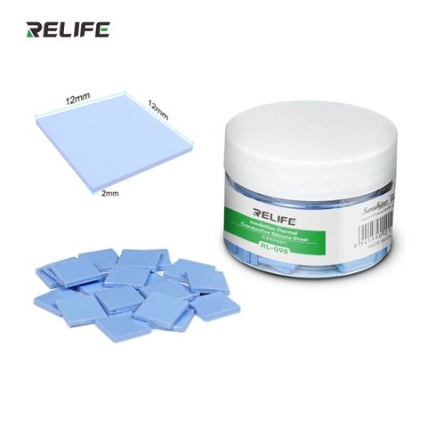 Термопрокладка RELIFE RL-098, силіконова, 2 мм, 12 мм, 12 мм, 100 шт. Прев'ю 6
