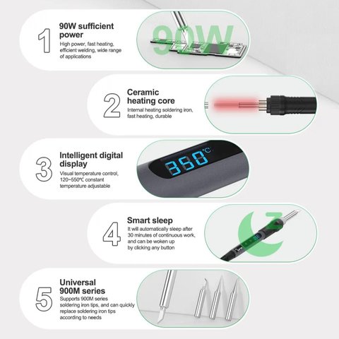 Паяльник RELIFE 936, 90 Вт, 220 В Прев'ю 6